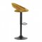 AUTRONIC AUB-822 YEL4 Židle barová, žlutá sametová látka, černá podnož