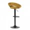 AUTRONIC AUB-822 YEL4 Židle barová, žlutá sametová látka, černá podnož