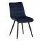 AUTRONIC CT-384 BLUE4 Jídelní židle, potah v modrém sametu, kovové podnoží v černé práškové barvě
