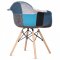 AUTRONIC CT-768 PW2 Jedálenská stolička, poťah látka patchwork, drevené nohy, masív prírodný buk