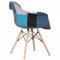 AUTRONIC CT-768 PW2 Jedálenská stolička, poťah látka patchwork, drevené nohy, masív prírodný buk