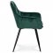 AUTRONIC DCH-421 GRN4 Jedálenská stolička, poťah zelená zamatová látka, kovová 4nohá podnož, čierny lak