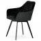 AUTRONIC DCH-425 BK4 Jedálenská stolička, poťah čierna zamatová látka, kovové nohy, čierny matný lak