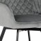 AUTRONIC DCH-425 GREY4 Jedálenská stolička, poťah sivá zamatová látka, kovové nohy, čierny matný lak