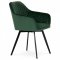 AUTRONIC DCH-425 GRN4 Jedálenská stolička, poťah smaragdovo zelená zamatová látka, kovové nohy, čierny matný lak