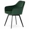 AUTRONIC DCH-425 GRN4 Jedálenská stolička, poťah smaragdovo zelená zamatová látka, kovové nohy, čierny matný lak