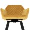 AUTRONIC DCH-425 YEL4 Jedálenská stolička, poťah žltá zamatová látka, kovové nohy, čierny matný lak