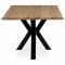 AUTRONIC DS-S200 DUB Stůl jídelní, 200x100 cm,masiv dub, přírodní hrana, kovová noha Spyder, černý lak