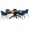 AUTRONIC DS-S200 DUB Stůl jídelní, 200x100 cm,masiv dub, přírodní hrana, kovová noha Spyder, černý lak