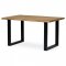 AUTRONIC DS-U140 DUB Stůl jídelní, 140x90x75 cm, masiv dub, kovová noha ve tvaru písmene &quot;U&quot;, černý lak