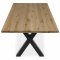 AUTRONIC DS-X200 DUB Stůl jídelní, 200x100x75 cm,masiv dub, kovová noha ve tvaru písmene&quot;X&quot;, černý lak