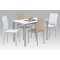AUTRONIC GDT-202 WT Jedálenský stôl 110x70x75 cm, doska MDF, biela farba, kovová podnož, strieborný lak