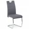 AUTRONIC HC-481 GREY jedálenská stoličky ekokoža šedá, biele prešitie/nohy kov, chróm