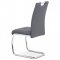 AUTRONIC HC-481 GREY jedálenská stoličky ekokoža šedá, biele prešitie/nohy kov, chróm