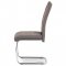 AUTRONIC HC-482 COF2 Jedálenská stolička, poťah coffee látka, biele prešitie, kovová chrómovaná perová podnož