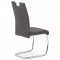 AUTRONIC HC-482 GREY2 Jedálenská stolička, poťah sivá látka, biele prešitie, kovová chrómovaná perová podnož