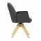 AUTRONIC HC-539 BK3 Židle jídelní s područkami, černá látka, nohy z jasanu, otočná P90°+ L 90° s vratným mechanismem - funkce reset