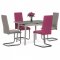 AUTRONIC HT-400M GREY Jedálenský stôl 90+25x70 cm, keramická doska sivý mramor, masív, sivý vysoký lesk