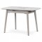 AUTRONIC HT-401M WT Jedálenský stôl 110+30x75 cm, keramická doska biely mramor, masív, sivý vysoký lesk