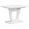 AUTRONIC HT-430 WT Jedálenský stôl 110+-40x75 cm, biela 4 mm sklenená doska, MDF, biely matný lak