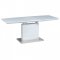 AUTRONIC HT-440 WT rozkladací jedálenský stôl 140+40x80x76cm, biely lesk, biele sklo/brusený nerez