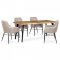 AUTRONIC HT-880B OAK Jedálenský stôl, 180x90x75 cm, MDF doska, 3D dekor divoký dub, kov, čierny lak