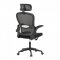 AUTRONIC KA-E530 BK Židle kancelářská, černý mesh, černý plast, nastavitelný podhlavník, bederní opěrka