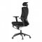 AUTRONIC KA-S257 BK Židle kancelářská, černá MESH, plastový kříž, opěrka nohou, posuvný sedák, 2D područky