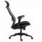 AUTRONIC KA-V322 BK Kancelářská židle, černý plast, černá látka, 4D područky, kolečka pro tvrdé povrchy, houpací mechanika s polohovou areta