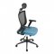 AUTRONIC KA-V328 BLUE Kancelářská židle, černá MESH síťovina, světle modrá látka, houpací mechanismus, plastový kříž, kolečka pro tvrdé podlah