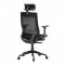 AUTRONIC KA-W002 BK Kancelářská židle, černá látka, plastový kříž, výškově stavitelné  područky, kolečka pro tvrdé podlahy