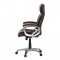 AUTRONIC KA-Y284 BR Kancelářská židle, tmavě hnedá koženka, plast v barvě champagne, kolečka pro tvrdé podlahy