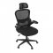 AUTRONIC KA-Y336 BK Kancelářská židle, černá síťovina, plastový kříž, kolečka na tvrdé podlahy