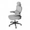 AUTRONIC KA-Y336 GREY Kancelářská židle, šedá síťovina, plastový kříž, kolečka na tvrdé podlahy