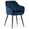 AUTRONIC PIKA BLUE4 Jedálenská stolička, poťah modrá matná zamatová látka, kovové nohy, čierny matný lak