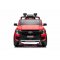 Elektrické autíčko FORD Ranger 12V, červené, Koženkové sedadlo, 2,4 GHz diaľkové ovládanie, Bluetooth / USB Vstup, Odpruženie, 12V batéria, Plastové kolesá, 2 X 30W MOTOR, ORIGINAL licencia