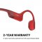 Shokz OpenRun Bluetooth sluchátka před uši, červená