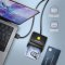 AXAGON CRE-SM3N, USB-A FLATREADER CITACKA KONTAKTNYCH KARIET SMART CARD (EOBCANKA), KABEL 1.3M
