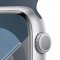 APPLE WATCH SERIES 9 GPS 45MM SILVER ALUMINIUM CASE WITH STORM BLUE SPORT BAND - M/L, MR9E3QC/A