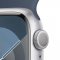 APPLE WATCH SERIES 9 GPS 41MM SILVER ALUMINIUM CASE WITH STORM BLUE SPORT BAND - M/L, MR913QC/A