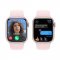 APPLE WATCH SERIES 9 GPS + CELLULAR 45MM PINK ALUMINIUM CASE WITH LIGHT PINK SPORTBAND-S/M,MRMK3QC/A