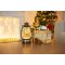 Lampáš MagicHome Vianoce Retro, LED, so santom, s trblietkami, čierny, 3xAA, plast, 13x11x24/35 cm