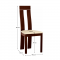 KONDELA Drevená stolička, orech/ekokoža béžová, DESI
