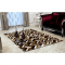 KONDELA Luxusný kožený koberec, hnedá/čierna/béžová, patchwork, 70x140 , KOŽA TYP 2
