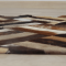 KONDELA Luxusný kožený koberec, hnedá/čierna/béžová, patchwork, 70x140 , KOŽA TYP 2