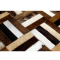 KONDELA Luxusný kožený koberec, hnedá/čierna/béžová, patchwork, 140x200 , KOŽA TYP 2