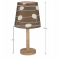 KONDELA Stolná lampa, drevo/látka vzor listy, QENNY TYP 6 LT6026