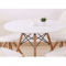 KONDELA Jedálenský stôl,  biela/buk, priemer 60 cm, GAMIN NEW 60