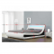 KONDELA Manželská posteľ s RGB LED osvetlením, biela/čierna, 160x200, MANILA NEW