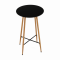 KONDELA Barový stôl, čierna/dub, priemer 60 cm, IMAM